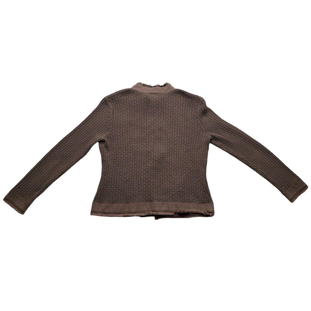Talbots Petites Knit Jacket Button Front Chocolat… - image 3